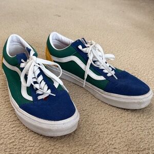 Vans Men's Blue and Green Sneakers